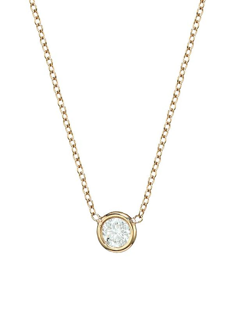 Paris 14K Yellow Gold & Diamond Pendant Necklace