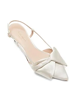 Marseille Bow Satin Slingback Pumps