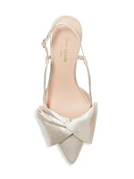 Marseille Bow Satin Slingback Pumps