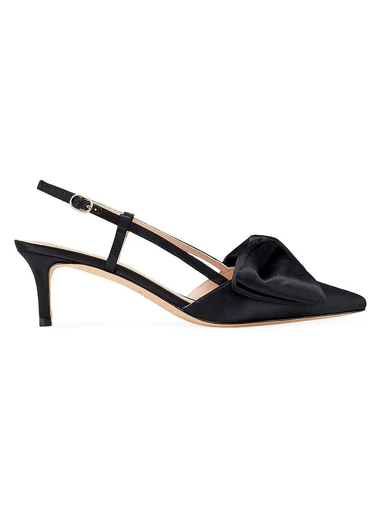 Marseille Bow Satin Slingback Pumps