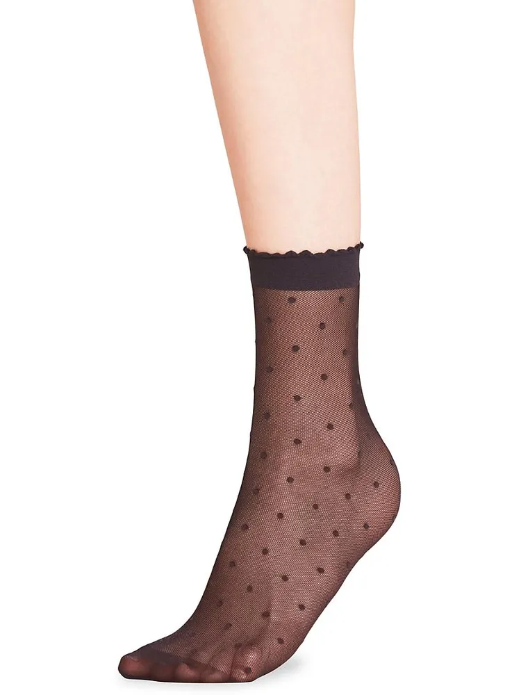 Dot Mesh Anklet Socks