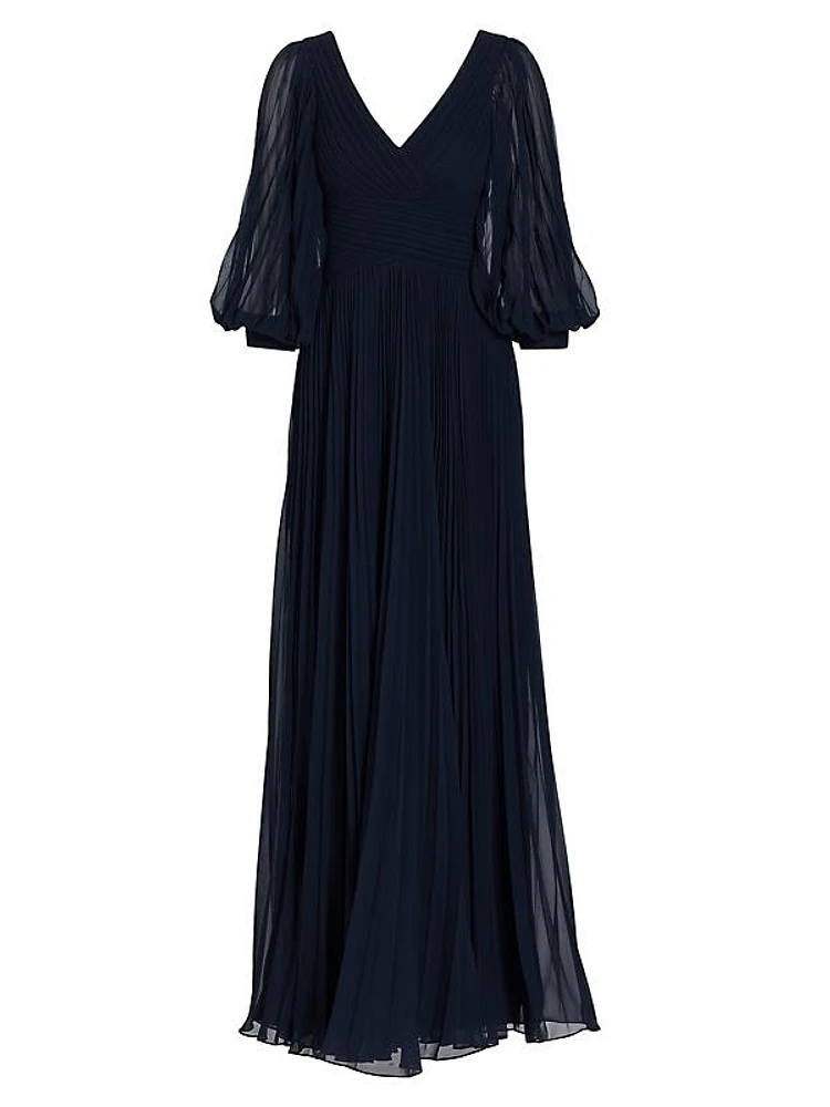 Chiffon Pleated Gown