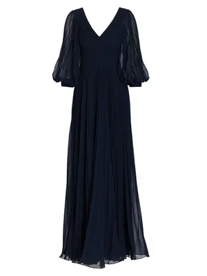 Chiffon Pleated Gown