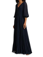 Chiffon Pleated Gown