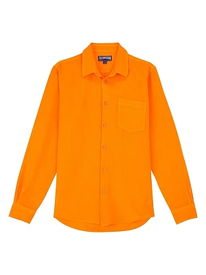 Long-Sleeve Linen Shirt