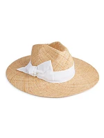 Ribbon-Trimmed Wide-Brim Straw Hat