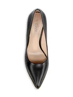 Waverly Bead-Trim Leather Pumps