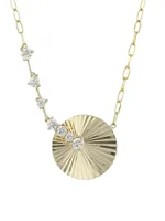 Aura Latch 14K Yellow Gold & Diamond Offset Pendant Necklace