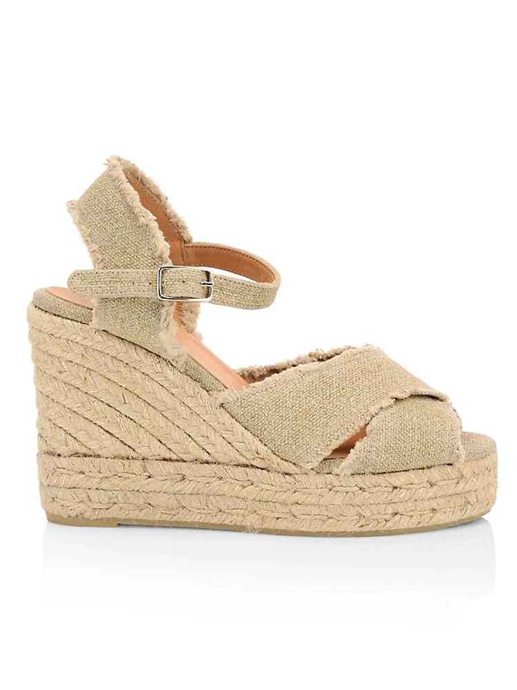 Bromelia Linen Platform Espadrille Wedges