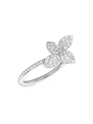 Petit Garden 18K White Gold & Diamond Pavé Flower Ring