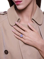 Bon Ton 18K Rose Gold, Light Blue Chalcedony & Diamond Ring