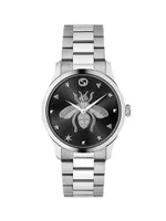 G-Timeless Collection Bee Stainless Steel Chronograph Watch