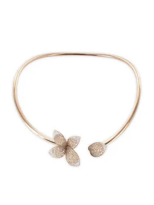 Giardini Segreti 18K Rose Gold, White & Champagne Diamond Flower Necklace