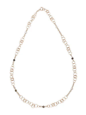 Sabbia 18K Rose Gold, Black Diamond, Brown Diamond & White Diamond Link Necklace