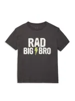 Little Boy's Rad Big Bro Slogan T-Shirt