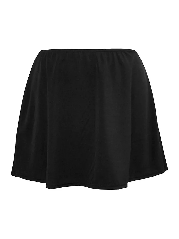 Plus Solid Skirted Swim Bottom