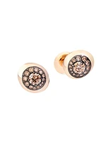 Nuvola 18K Rose Gold & Brown Diamond Stud Earrings