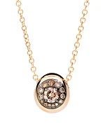 Nuvola 18K Rose Gold & Brown Diamond Round Pendant Necklace
