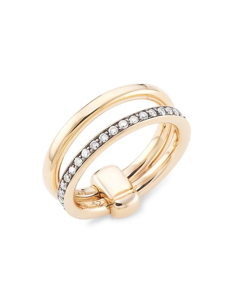 Iconica 18K Rose Gold & Brown Diamond Stack Ring