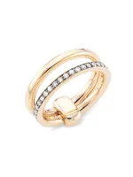 Iconica 18K Rose Gold & Brown Diamond Stack Ring