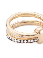 Iconica 18K Rose Gold & Brown Diamond Stack Ring