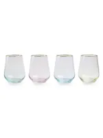 Rainbow 4-Piece Assorted Stemless Wine Glasses