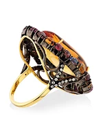 14K Yellow Gold, Black Rhodium-Plated Silver & Multi-Gemstone Cocktail Ring