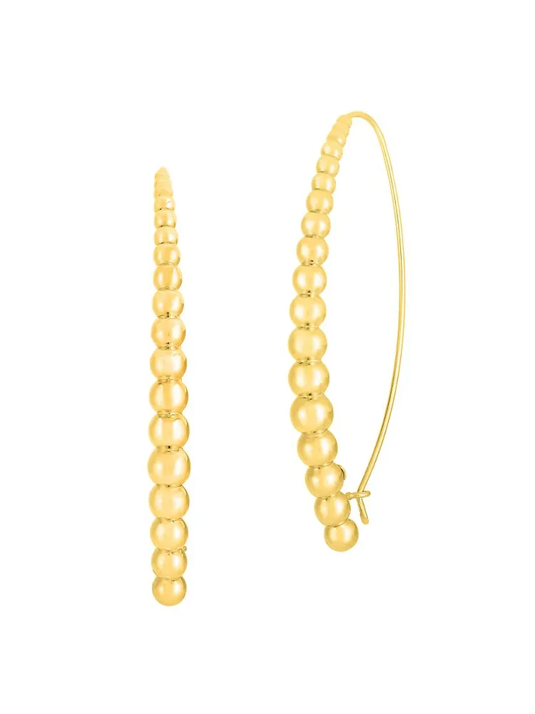 Roberto Coin Designer 18K Yellow Gold Graduated Bead Threader-Style  Earrings