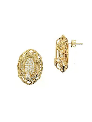 Estelar 18K Yellow Gold & 0.47 TCW Diamond Earrings