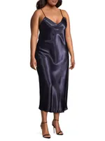 Cabaret Satin Slip Midi Dress