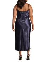 Cabaret Satin Slip Midi Dress