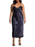 Cabaret Satin Slip Midi Dress