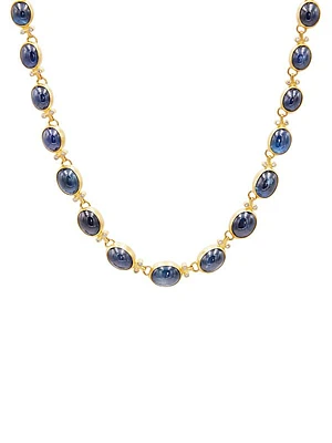 Rune 22K & 24K Yellow Gold, Blue Sapphire, & 0.18 TCW Diamond Necklace