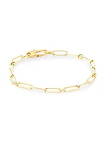 18K Yellow Gold Paper Clip Chain Bracelet