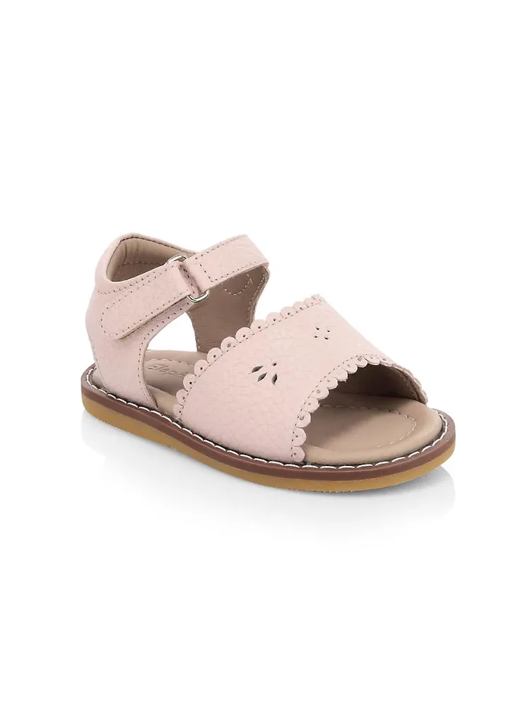 Baby Girl's Scallop Leather Sandals