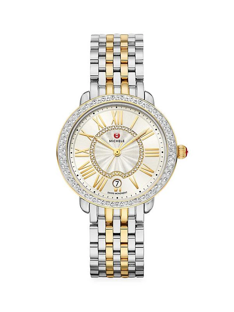 Serin Mid Two-Tone Diamond Bracelet Watch