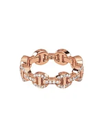 Heritage Dame Tri-Link 18K Rose Gold & Diamond Ring