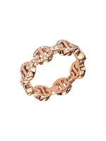 Heritage Dame Tri-Link 18K Rose Gold & Diamond Ring