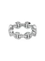 Heritage Dame Tri-Link 18K White Gold & Diamond Ring