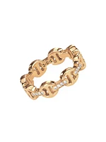 Dame Tri-Link 18K Yellow Gold & Diamond Ring