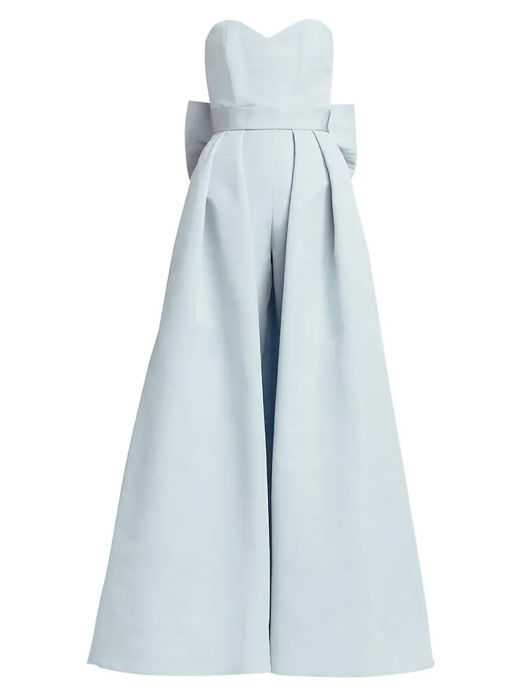 Silk Faille Bow Back Convertible Skirt Jumpsuit