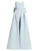 Silk Faille Bow Back Convertible Skirt Jumpsuit