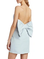 Silk Faille Bow-Back Minidress