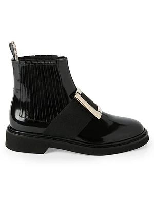 Viv Rangers Patent Leather Chelsea Boots