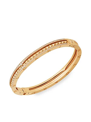 B.zero1 Rock 18K Yellow Gold & Diamond Hinged Bangle Bracelet