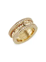 B.zero1 Rock 18K Yellow Gold & Diamond 2-Band Ring