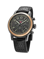 Mille Miglia Limited Edition 18K Rose Gold, Stainless Steel & Leather Strap Chronograph Watch