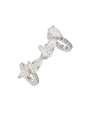 Serti Sur Vide 18K White Gold & 1.78 TCW Diamond Single Ear Cuff - Left Or Right