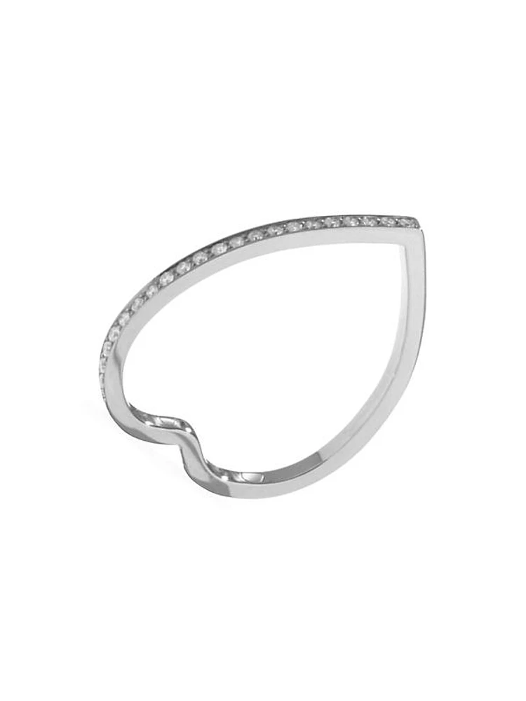 Antifer 18K White Gold & Diamond Heart Ring