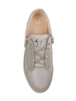 Briel Side Zip Leather Low-Top Sneakers